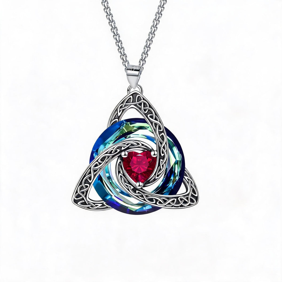 ✨ Geboortesteen Keltische Drieknoop Ketting – Betekenisvol symbool van liefde en verbondenheid ❤️