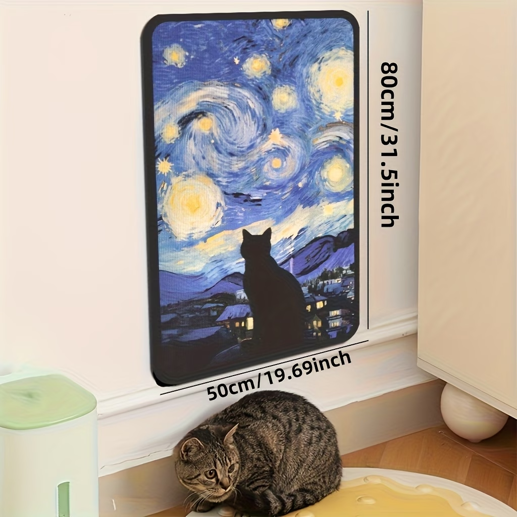 🐱 Artistieke krabpaal voor katten, geschikt voor aan de muur | Ruimtebesparende wandmat