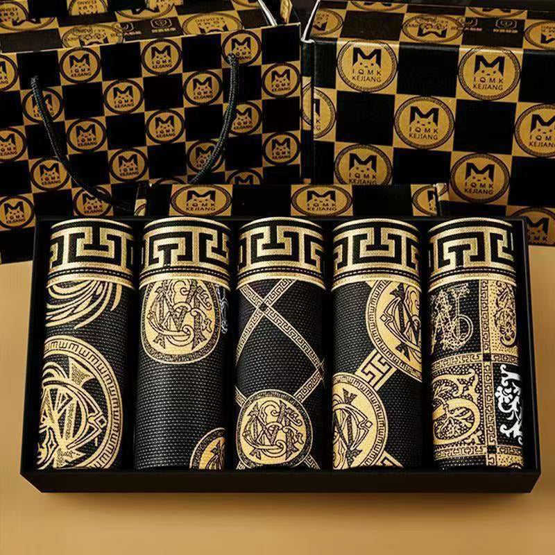 🖤 5-delige set Zwart-Gouden Heren Boxershorts 🖤