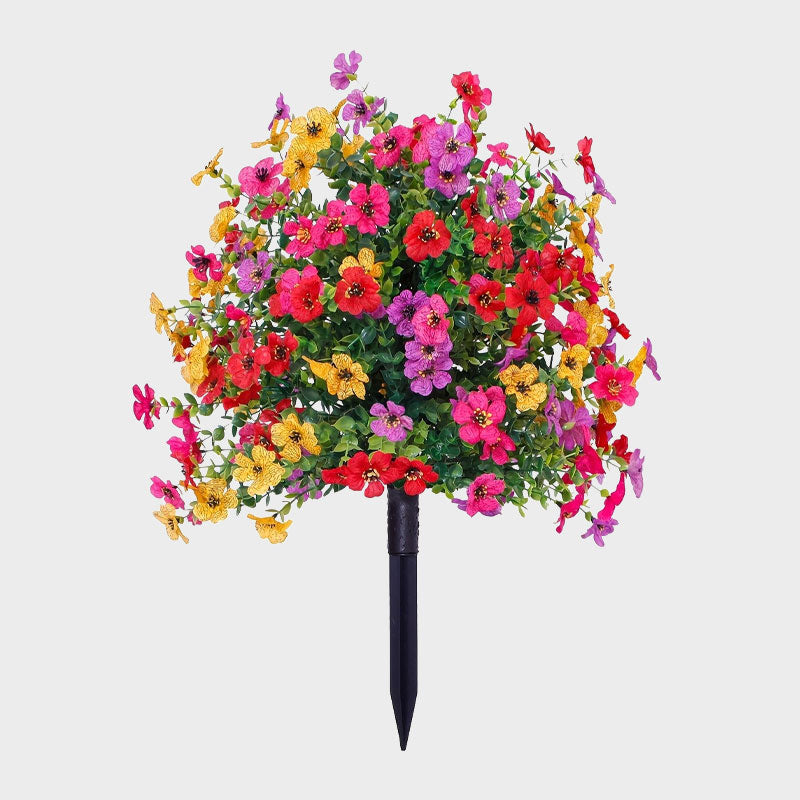 🌷 Kunstmatige eucalyptus en viooltjes als bloemdecoratie voor in de grond