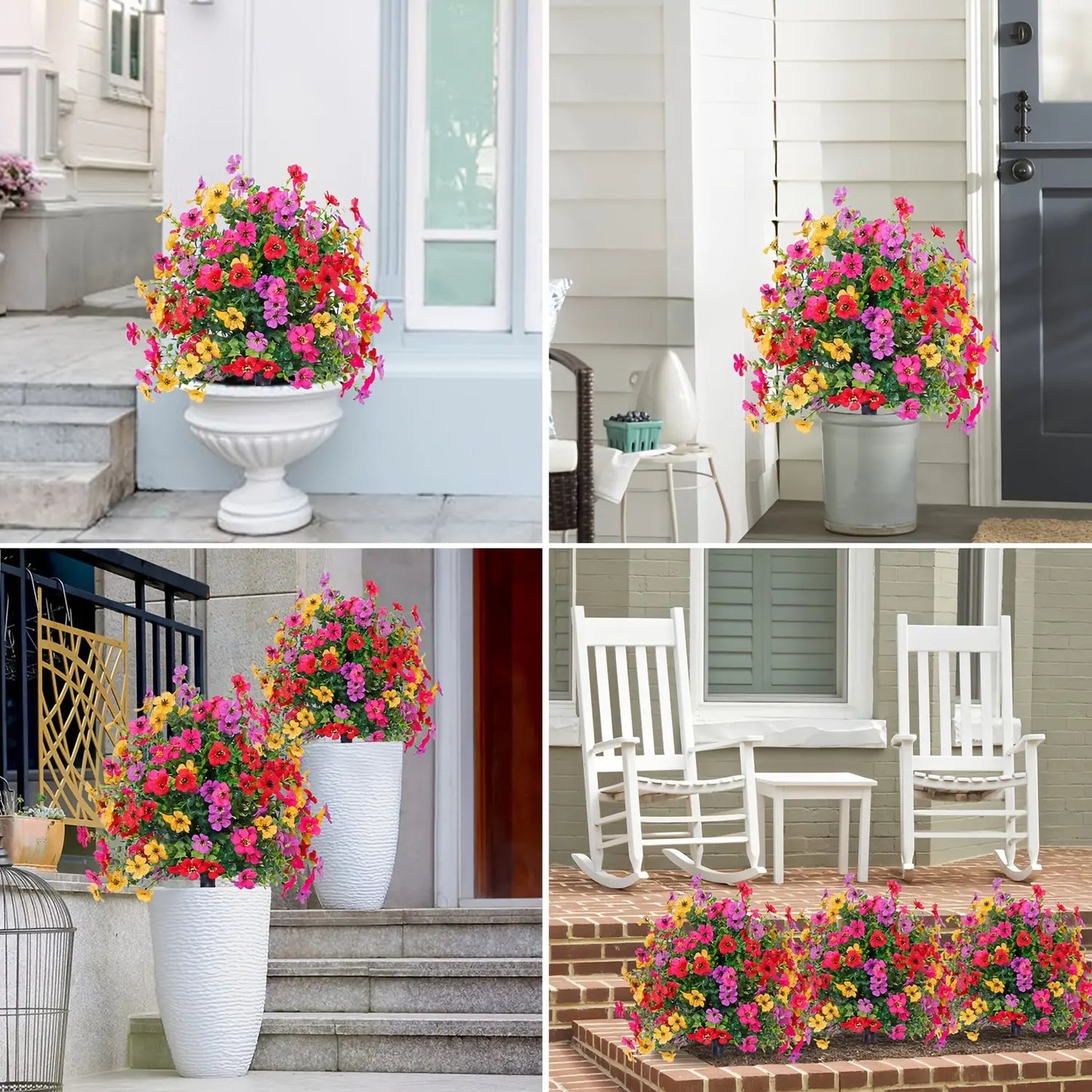 🌷 Kunstmatige eucalyptus en viooltjes als bloemdecoratie voor in de grond