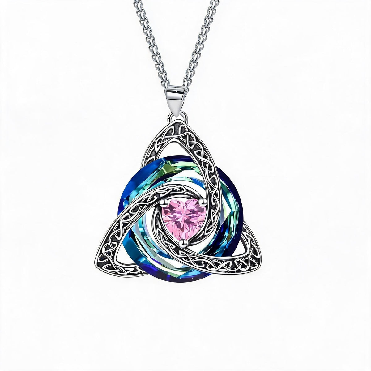 ✨ Geboortesteen Keltische Drieknoop Ketting – Betekenisvol symbool van liefde en verbondenheid ❤️