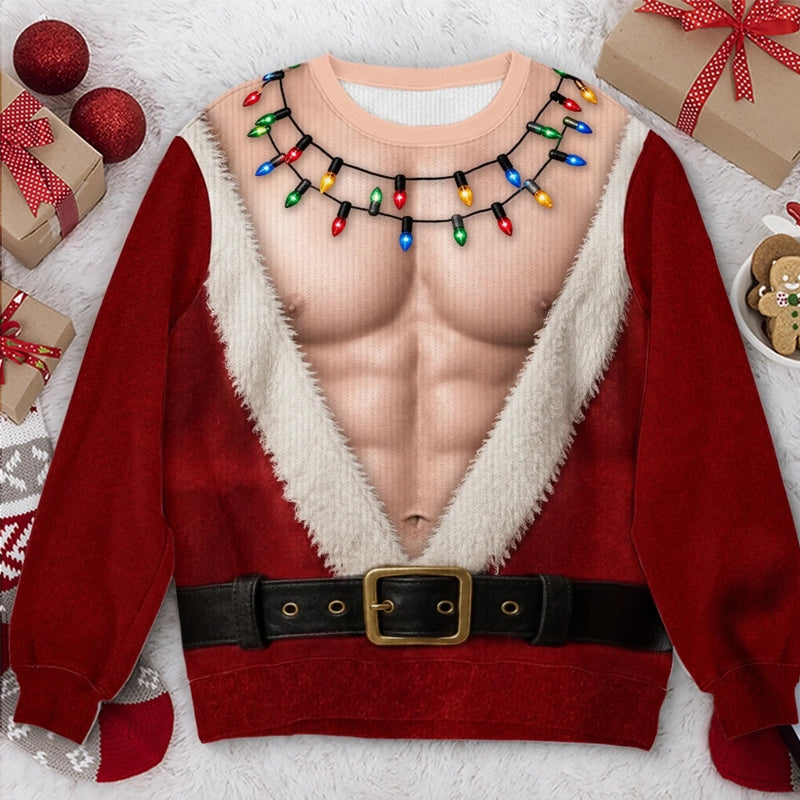 🎅😂 Het kerstshirt dat iedereen zal onthouden — grappig lange‑mouwen kerstshirt met kerstman‑print