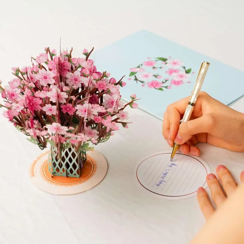 2-in-1 cadeau en decoratie voor elk moment 🌸 3D bloemenboeket pop-upkaart