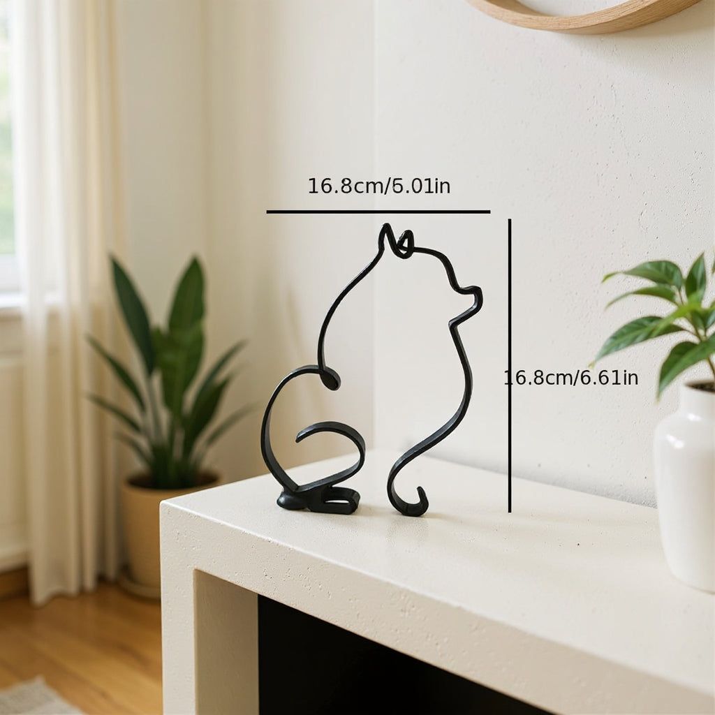 🔥Creatieve huisdierbeeldjes 2026✨ Minimalistische hondendecoratie met ijzeren lijnen