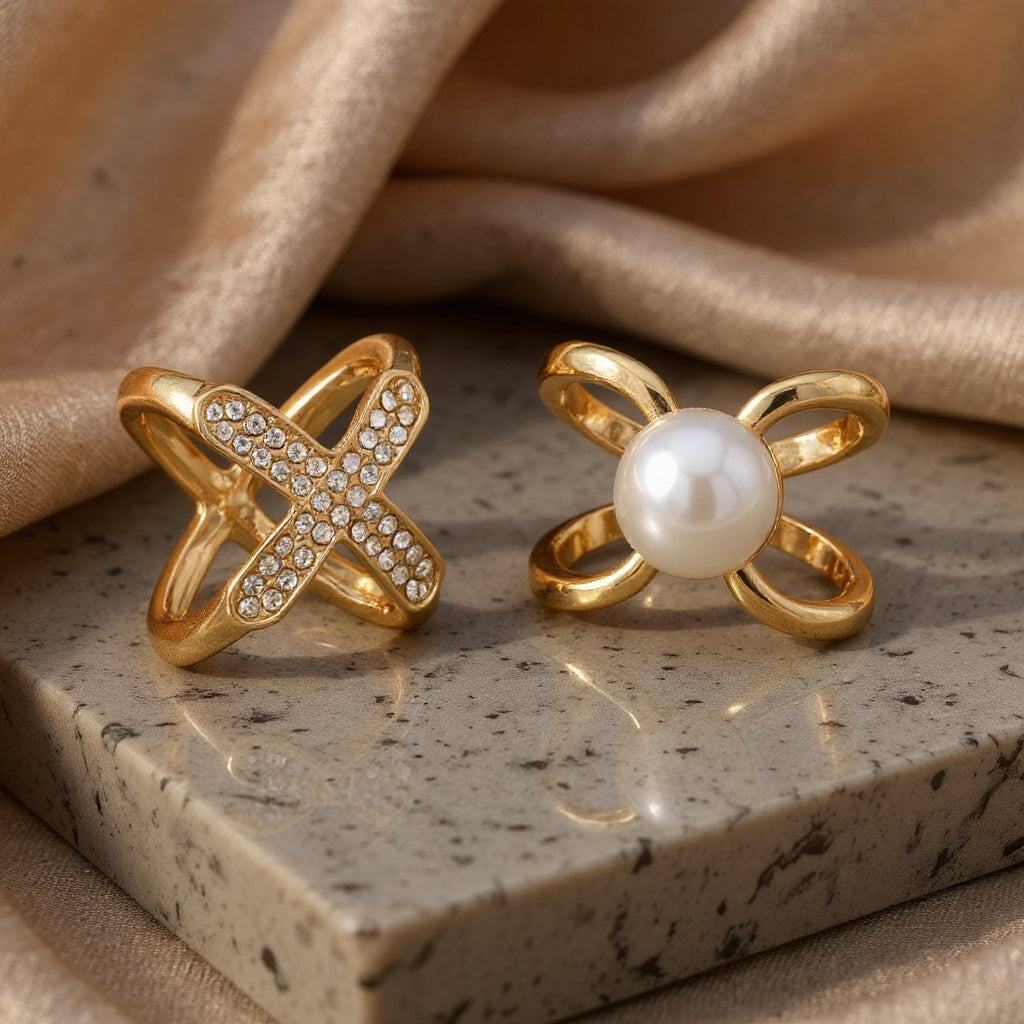 ❤️ ✨Koop 1 en krijg 1 gratis🔥Elegante dames sjaal met parel- en bloemenmotief en ringcli