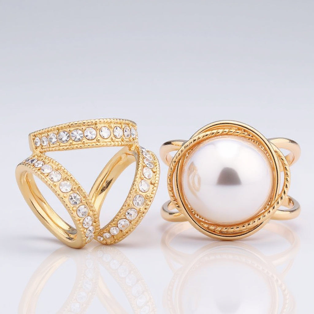 ❤️ ✨Koop 1 en krijg 1 gratis🔥Elegante dames sjaal met parel- en bloemenmotief en ringcli