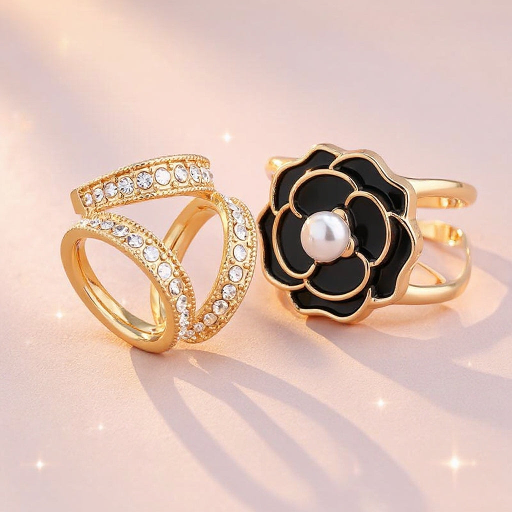 ❤️ ✨Koop 1 en krijg 1 gratis🔥Elegante dames sjaal met parel- en bloemenmotief en ringcli