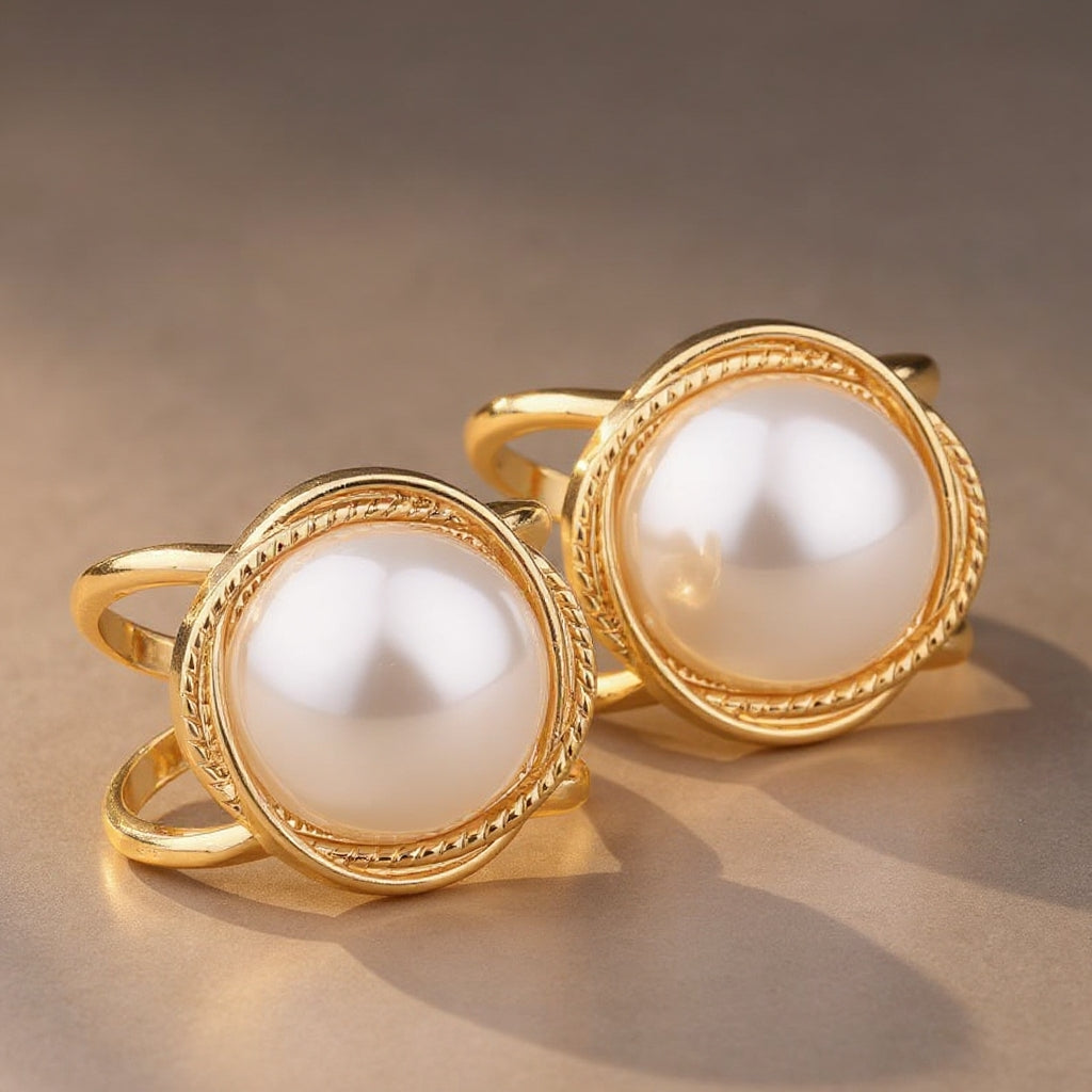 ❤️ ✨Koop 1 en krijg 1 gratis🔥Elegante dames sjaal met parel- en bloemenmotief en ringcli