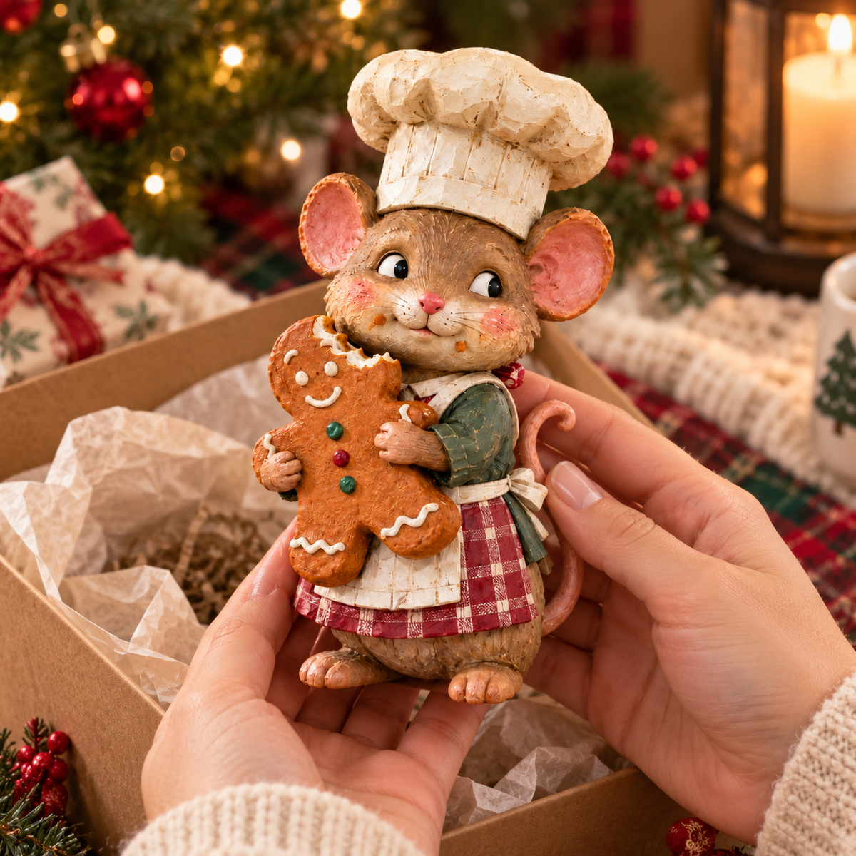 🍪 Gingerbread-muis bakker figuur