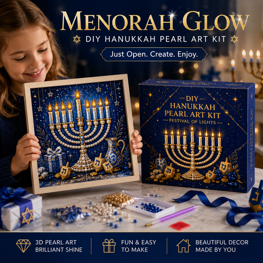 🕎✨ Hanukkah parel‑art DIY‑kit — creëer samen iets moois, parel voor parel