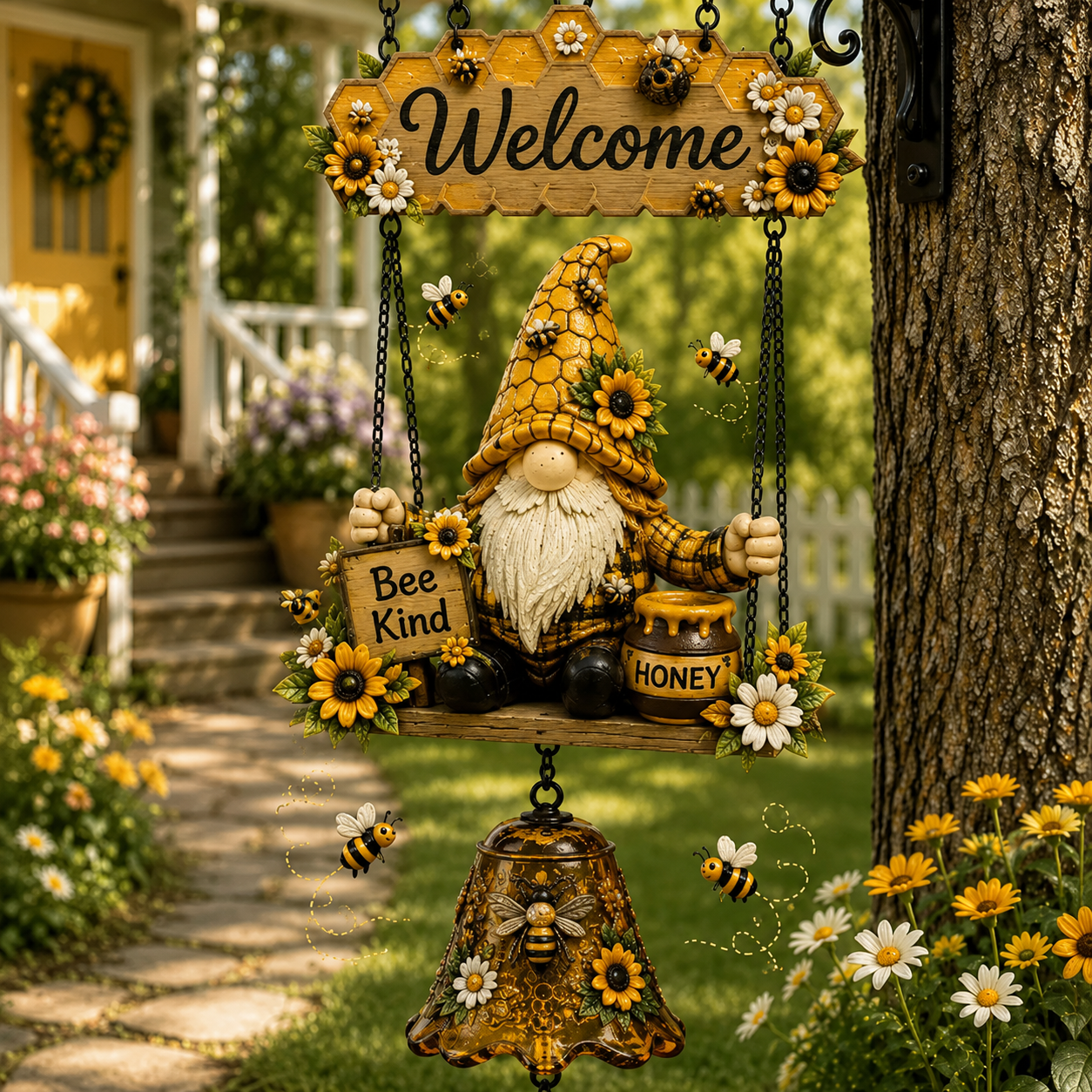 🐞Landelijke Tuinkabouter Bel Buitendecoratie 🌼
