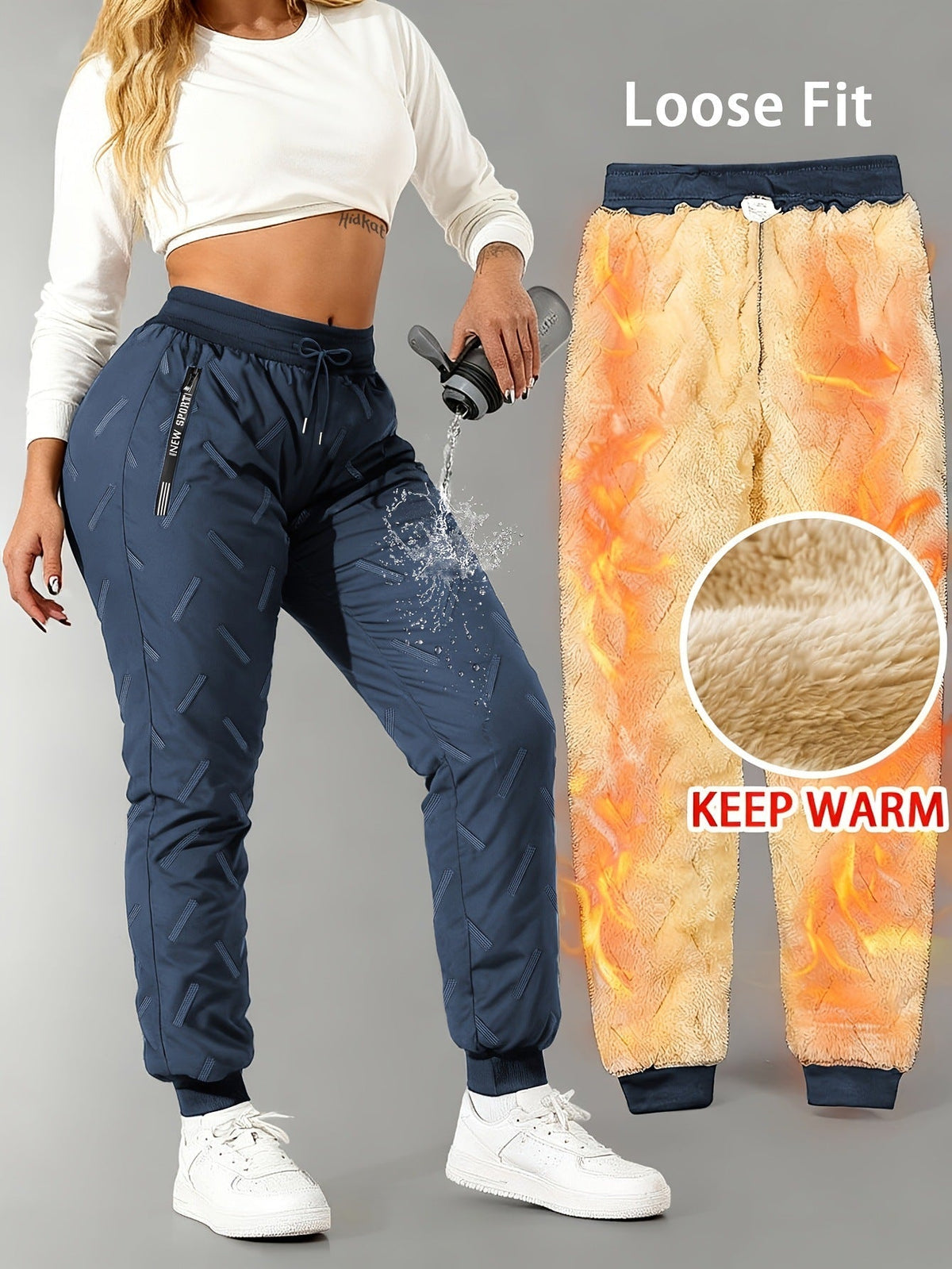 ✨ Unisex – extra zachte en warme fleece-gevoerde waterafstotende broek