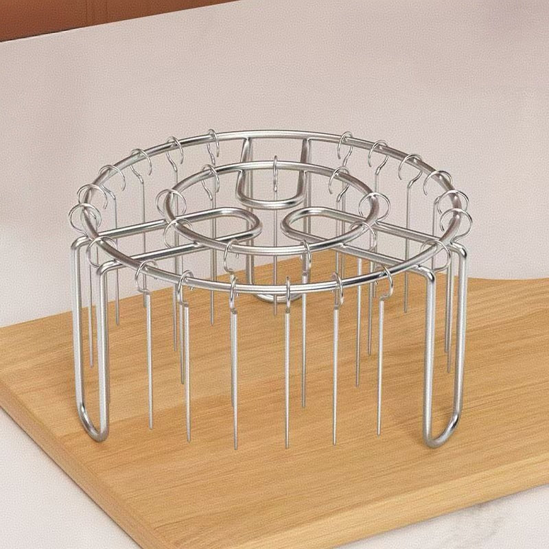 🔥 Spiesrek voor Airfryer – Verticaal kebabhouder van roestvrij staal voor airfryers, ovens en zelfgemaakte BBQ-snacks 🍢