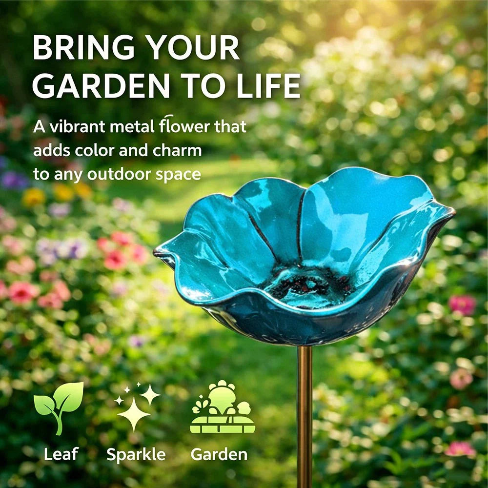 💖Handgemaakte Metalen Bloem Tuinpaal🐦