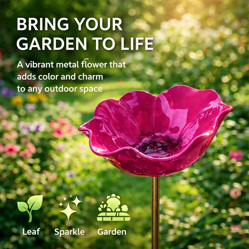 💖Handgemaakte Metalen Bloem Tuinpaal🐦