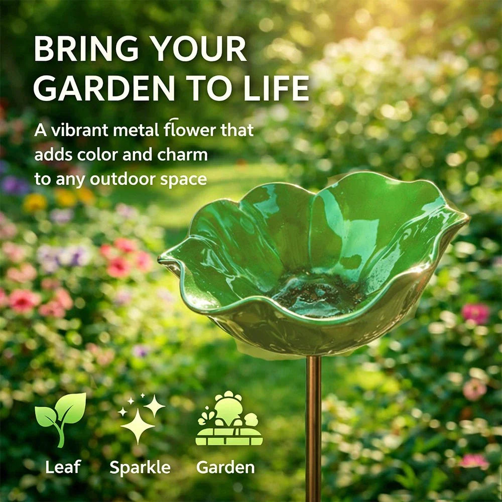 💖Handgemaakte Metalen Bloem Tuinpaal🐦