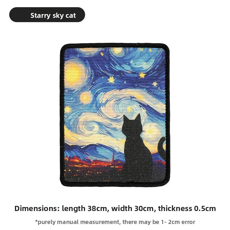 🐱 Artistieke krabpaal voor katten, geschikt voor aan de muur | Ruimtebesparende wandmat