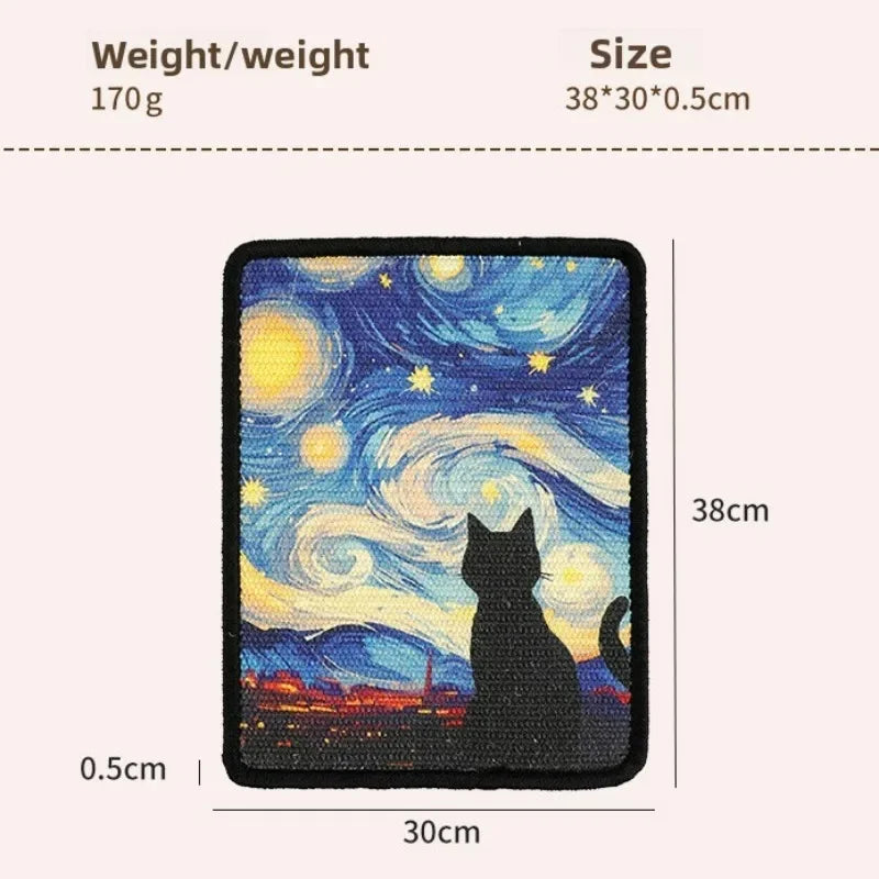 🐱 Artistieke krabpaal voor katten, geschikt voor aan de muur | Ruimtebesparende wandmat