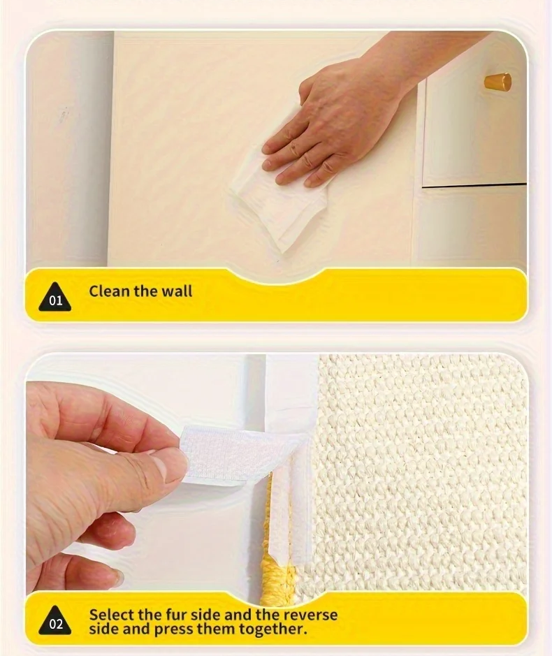 🐱 Artistieke krabpaal voor katten, geschikt voor aan de muur | Ruimtebesparende wandmat
