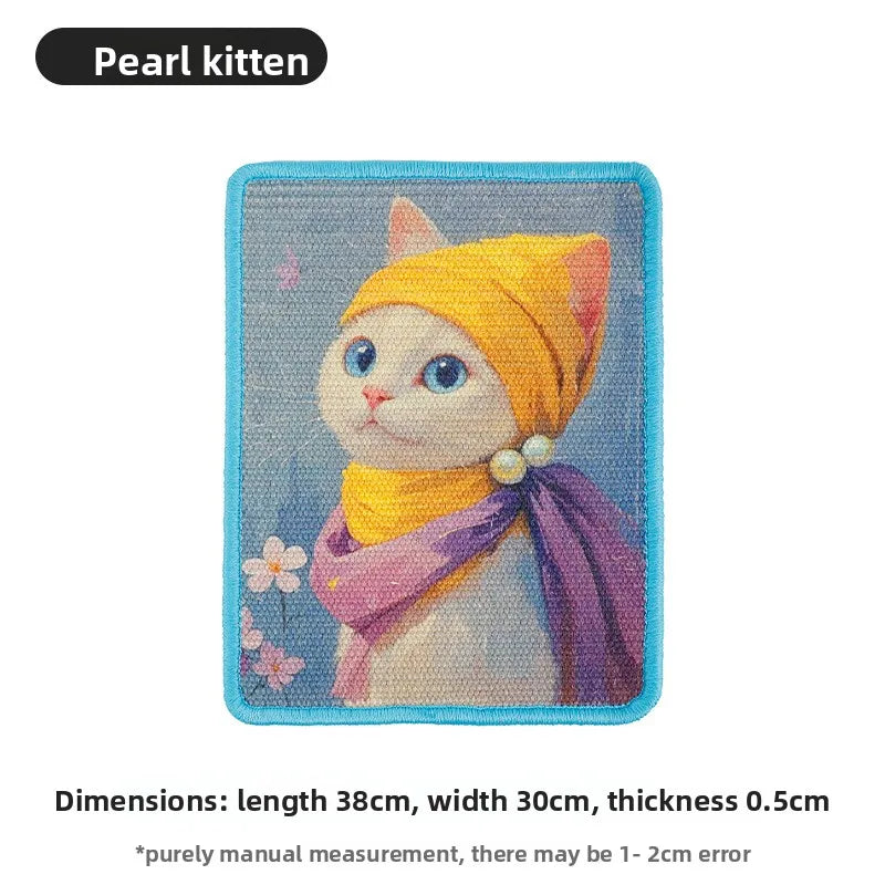 🐱 Artistieke krabpaal voor katten, geschikt voor aan de muur | Ruimtebesparende wandmat