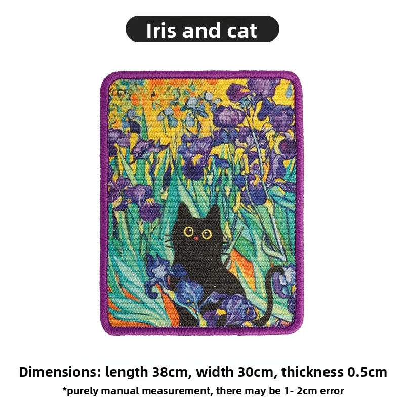 🐱 Artistieke krabpaal voor katten, geschikt voor aan de muur | Ruimtebesparende wandmat
