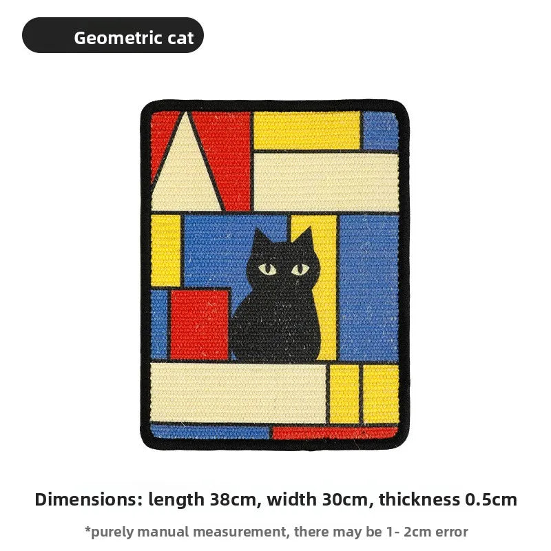 🐱 Artistieke krabpaal voor katten, geschikt voor aan de muur | Ruimtebesparende wandmat