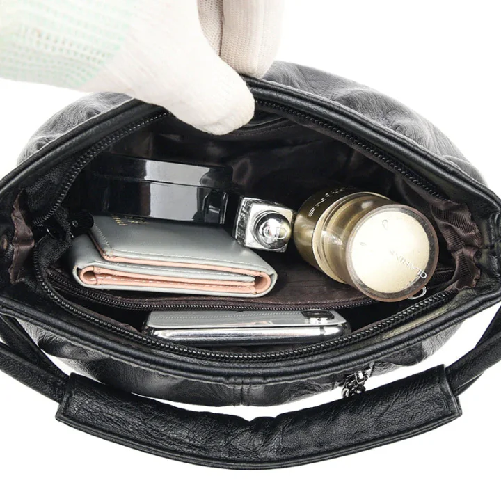 ⏳Tijdelijke aanbieding⏰ Geplooide leren bucket bag – Zacht materiaal, verstelbare schouderband en chique casual stijl ✨