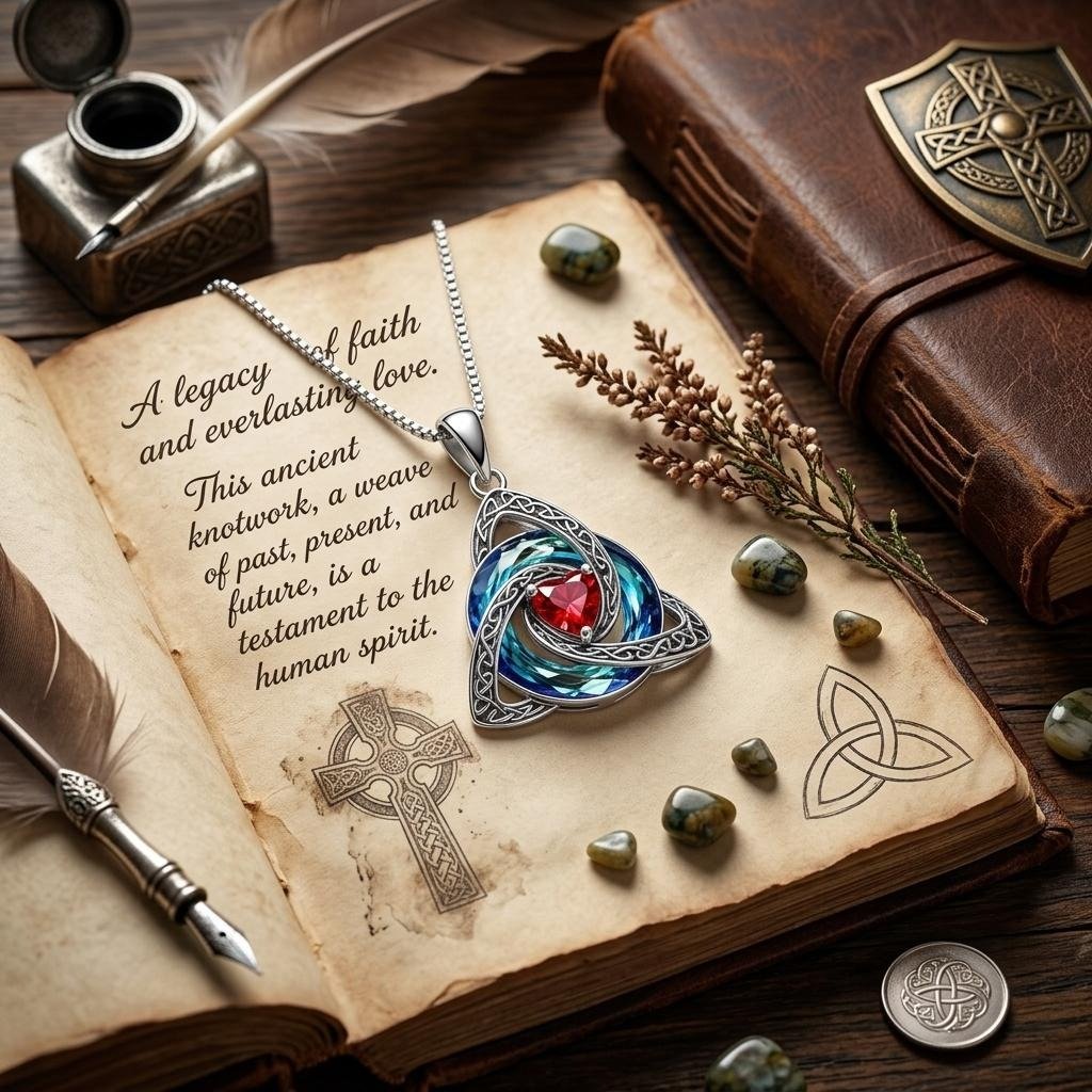 ✨ Geboortesteen Keltische Drieknoop Ketting – Betekenisvol symbool van liefde en verbondenheid ❤️