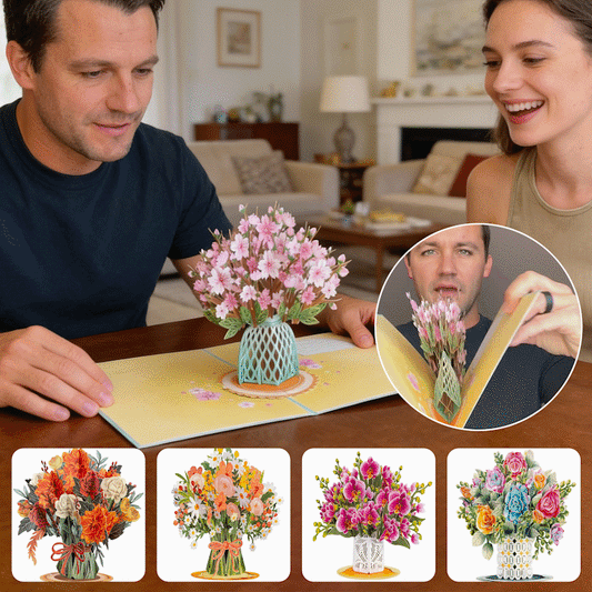 2-in-1 cadeau en decoratie voor elk moment 🌸 3D bloemenboeket pop-upkaart