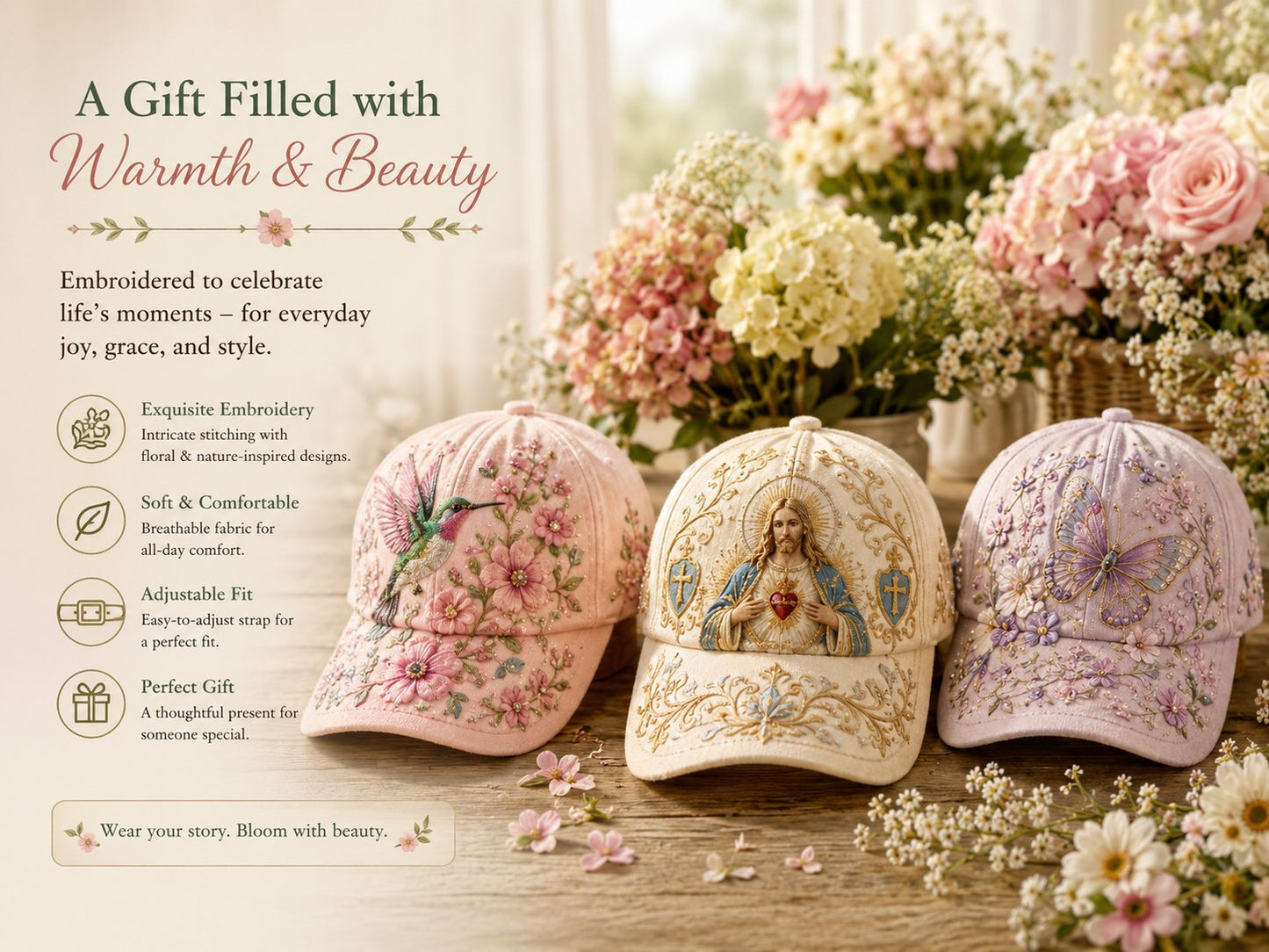 🌸🌿 Tuinochtend honkbalpet: zachte zon en dagelijks comfort! ☀️🌱🧢