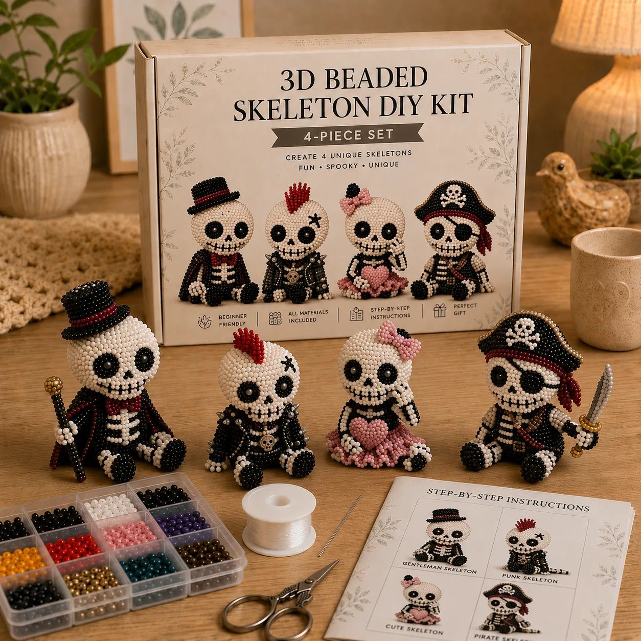 🔥Laatste dag 50% Korting 💀 3D Kralen Skelet DIY-set