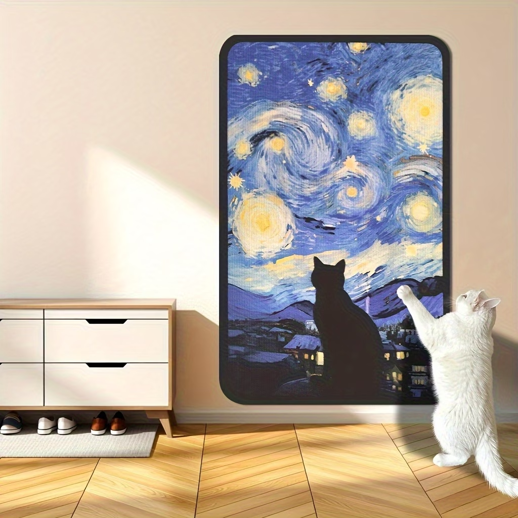🐱 Artistieke krabpaal voor katten, geschikt voor aan de muur | Ruimtebesparende wandmat