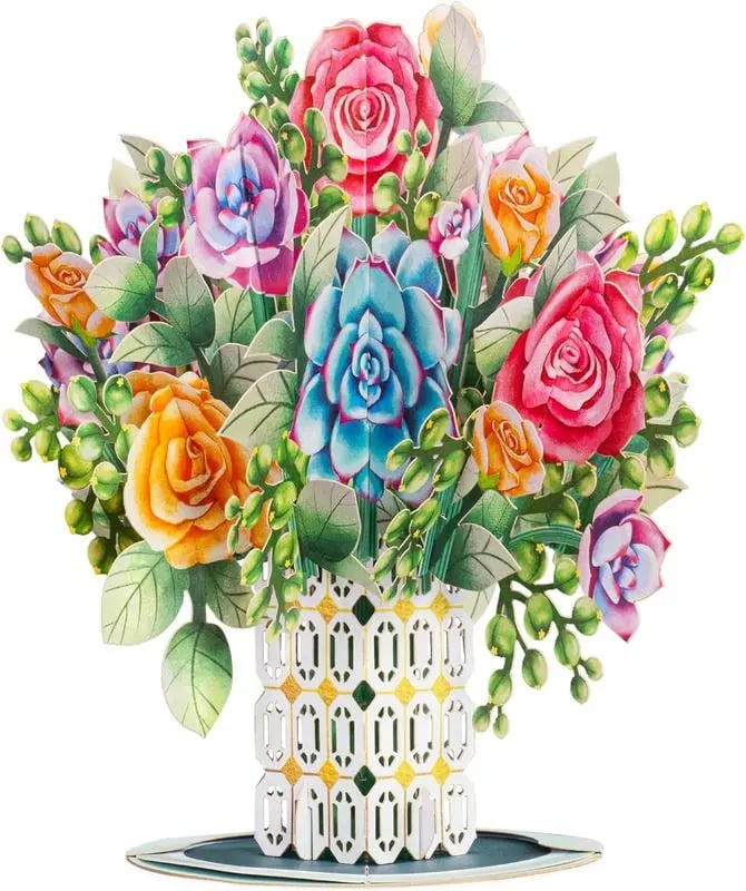 2-in-1 cadeau en decoratie voor elk moment 🌸 3D bloemenboeket pop-upkaart
