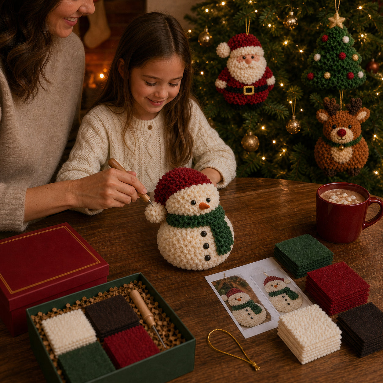 🎄🧵 Eén prikje tegelijk — 3D‑stof‑prikker kerstornament DIY‑pakket