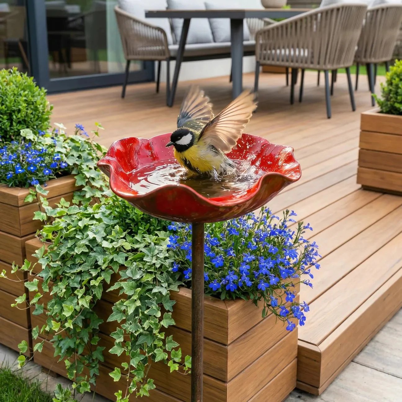💖Handgemaakte Metalen Bloem Tuinpaal🐦