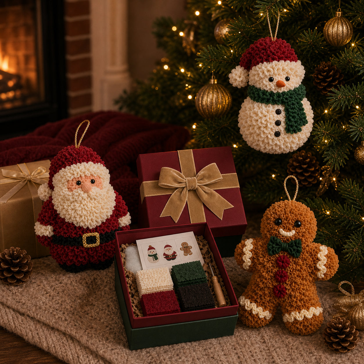 🎄🧵 Eén prikje tegelijk — 3D‑stof‑prikker kerstornament DIY‑pakket