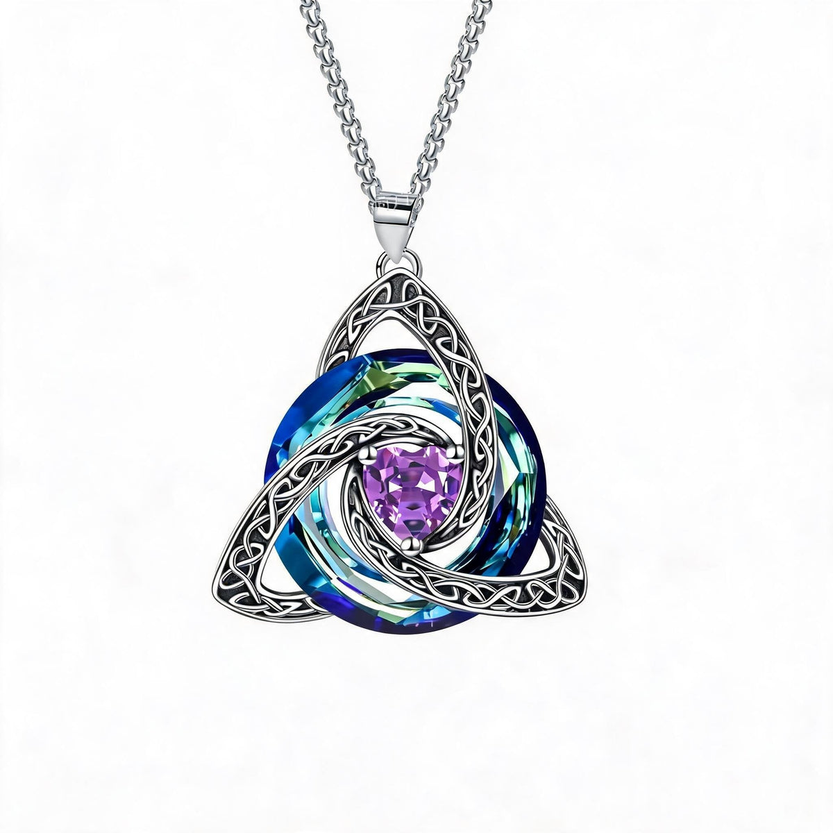 ✨ Geboortesteen Keltische Drieknoop Ketting – Betekenisvol symbool van liefde en verbondenheid ❤️
