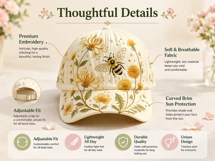 🌸🌿 Tuinochtend honkbalpet: zachte zon en dagelijks comfort! ☀️🌱🧢