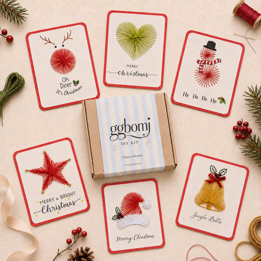 🧵🎄 Handgemaakte kerstkaarten set | String‑art doe‑het‑zelf pakket