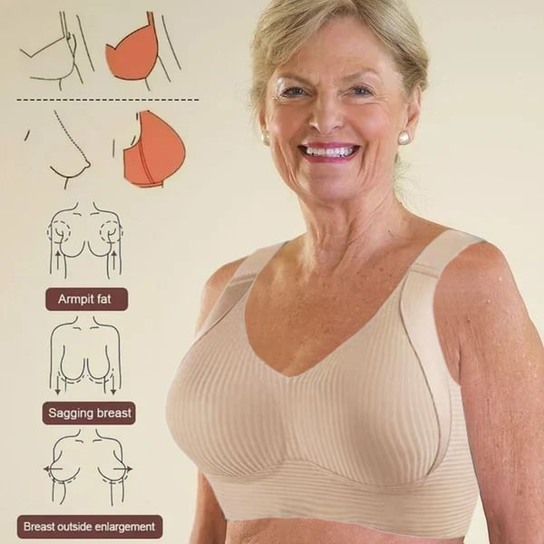 🎁Voorjaars Hot Sale 49% UIT - Geribbelde Push Up Verstelbare Draadloze BH voor Vrouwen