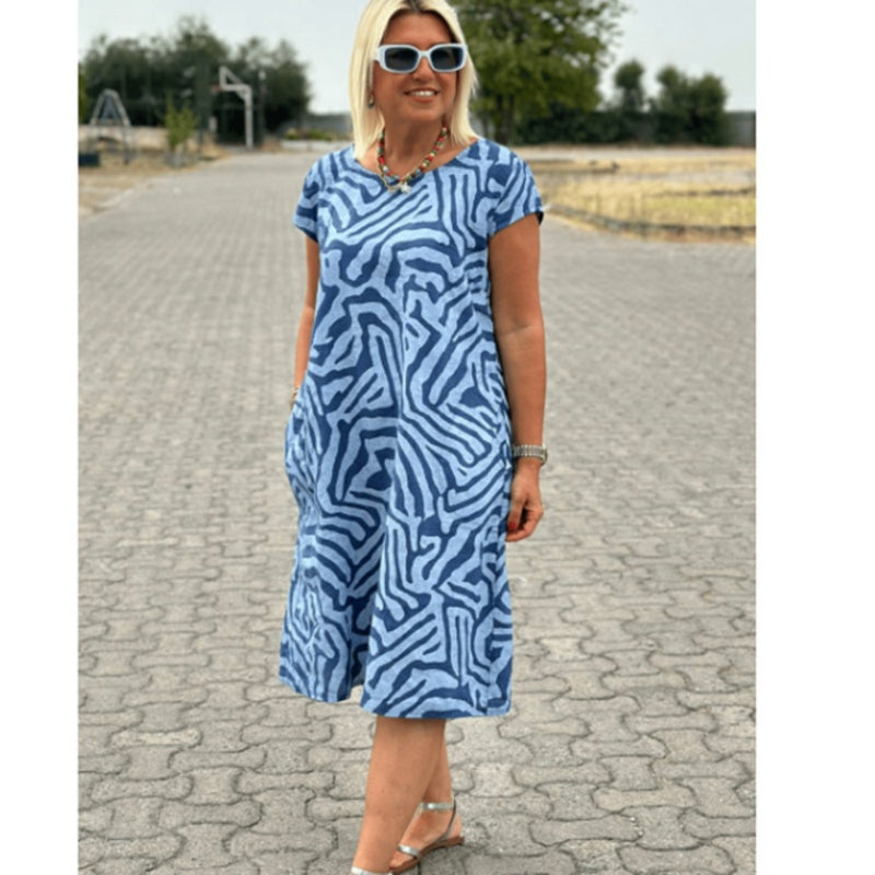 ⏳Tijdelijke korting van 49%🌸 Zomerse Bohemian Bloemenjurk met Ronde Hals