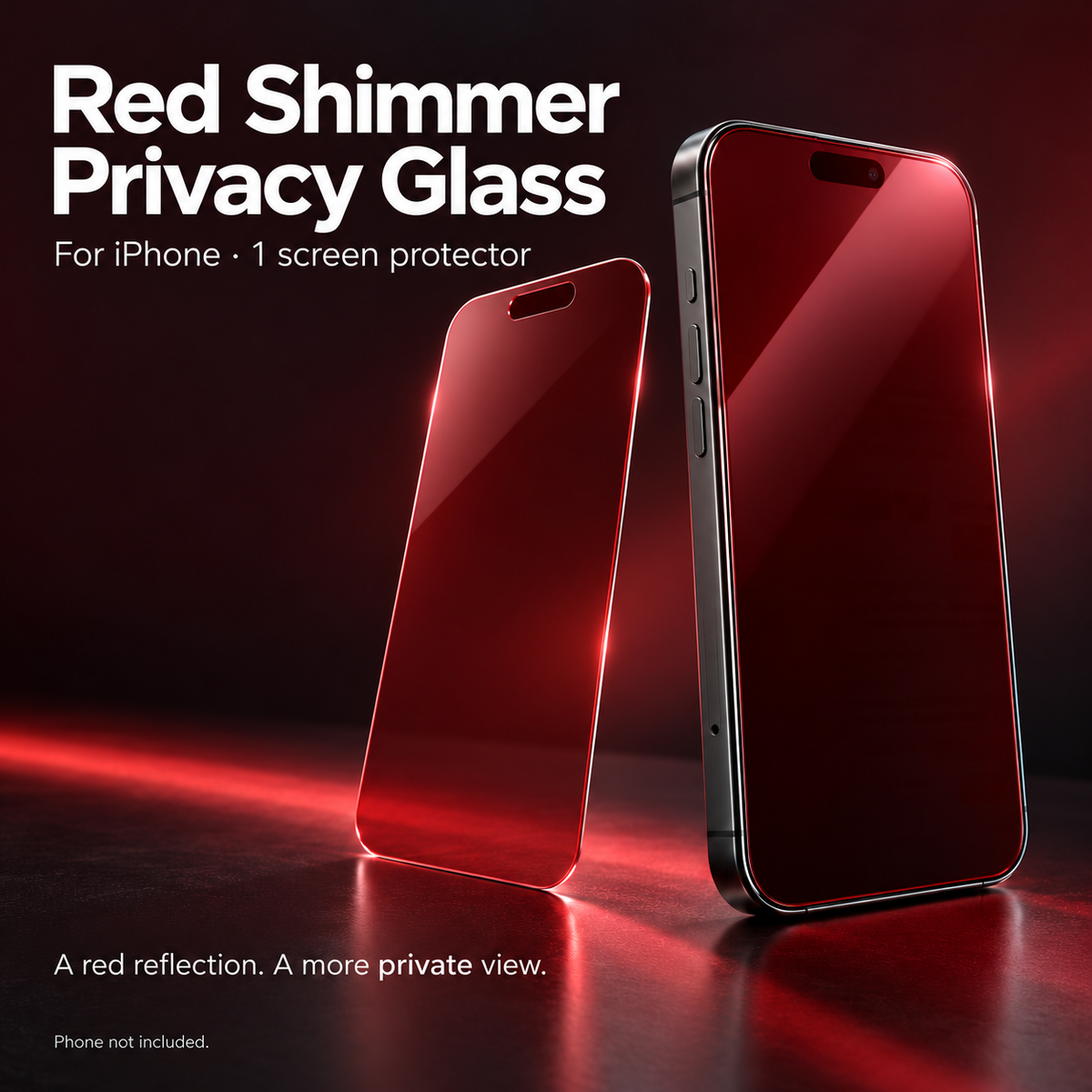 3 stuks 🛡️ Rood Glinsterend Privacy-temperglas (gehard glas) voor iPhone ✨