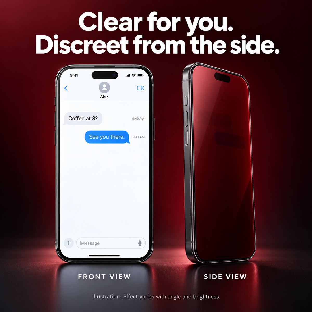 3 stuks 🛡️ Rood Glinsterend Privacy-temperglas (gehard glas) voor iPhone ✨
