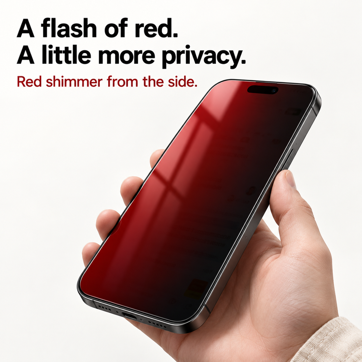 3 stuks 🛡️ Rood Glinsterend Privacy-temperglas (gehard glas) voor iPhone ✨