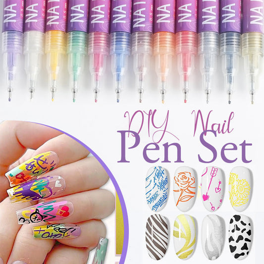 🎁Populaire artikelen | Hot Sale 50% OFF⏳12 Colors Nail Art Pens Set
