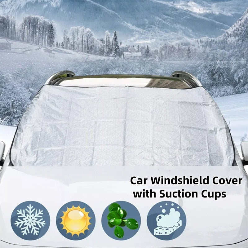 ☀️ 50% KORTING NU! 🚗 Voorruitdeken met zuignappen – Blokkeert 99% UV, voorkomt vorst & sneeuw – Draagbaar & wasbaar ❄️