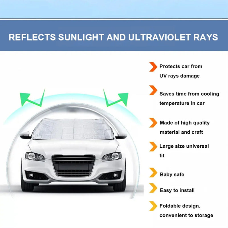 ☀️ 50% KORTING NU! 🚗 Voorruitdeken met zuignappen – Blokkeert 99% UV, voorkomt vorst & sneeuw – Draagbaar & wasbaar ❄️