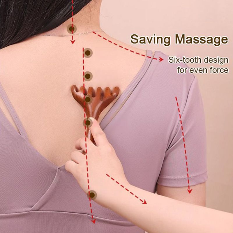 ✨Koop 1  krijg 1 gratis✨Zesklauwige meridiaanmassagekam