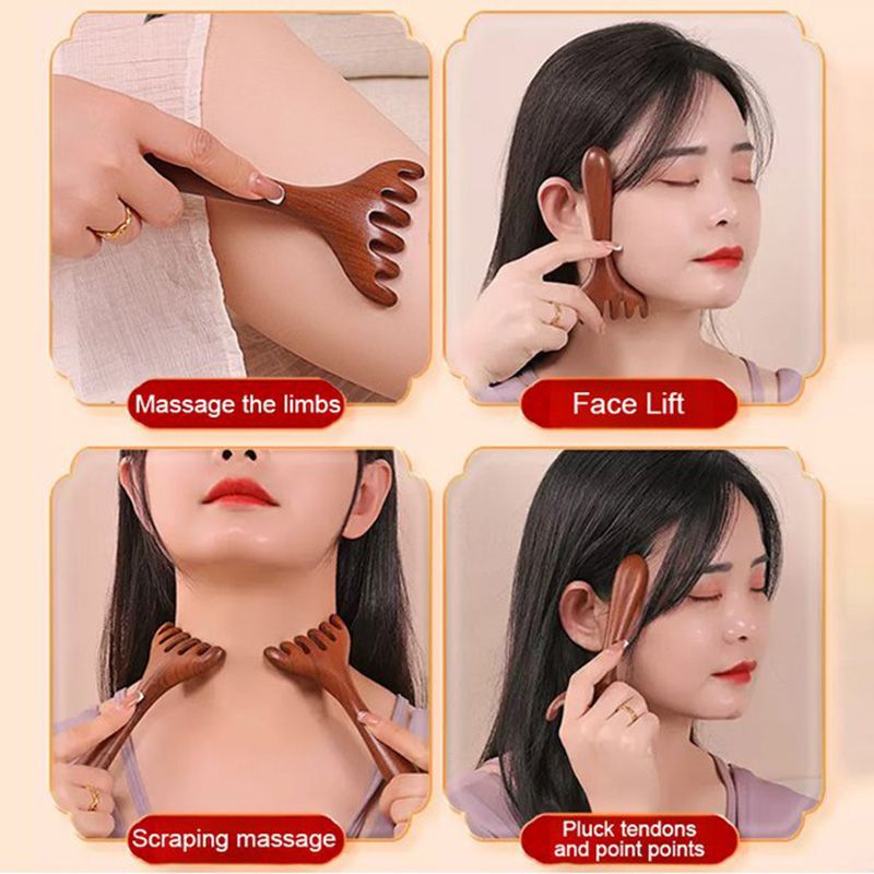 ✨Koop 1  krijg 1 gratis✨Zesklauwige meridiaanmassagekam